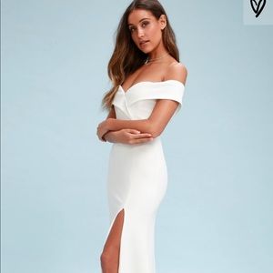 White off the shoulder maxi dress